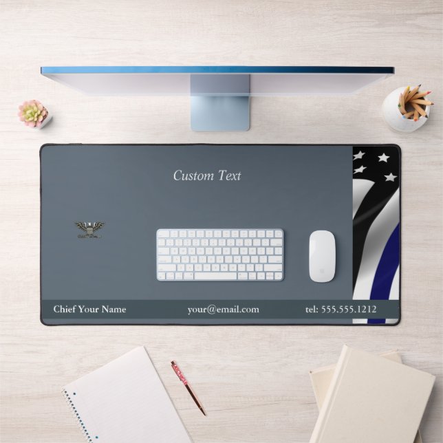 Thin Blue Line Chief Rank Desk Mat (Office 1)
