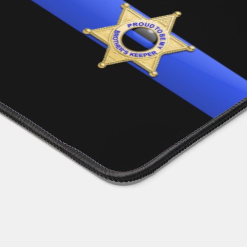 Thin Blue Line _ Chief Sheriff Star Badge Desk Mat