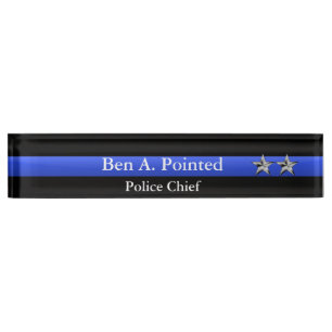 Thin Blue Line - Chief Two Stars Rank Name Plate