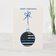 Thin Blue Line Christmas - Family Police Holiday Card at Zazzle