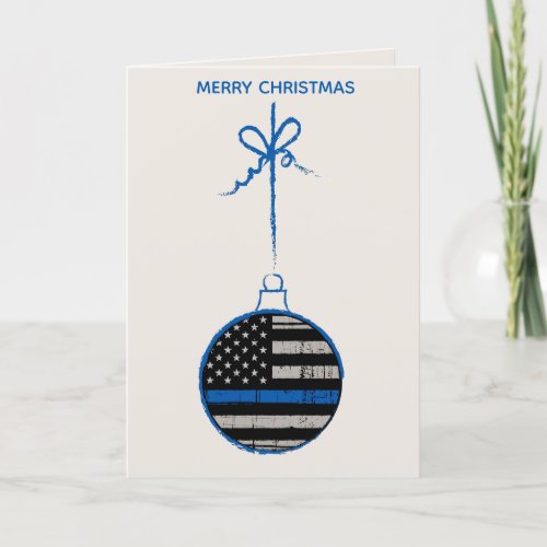 Thin Blue Line Christmas _ Family Police Holiday Card