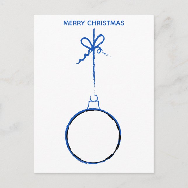 Thin Blue Line Christmas Law Enforcement Police Holiday Postcard (Front)