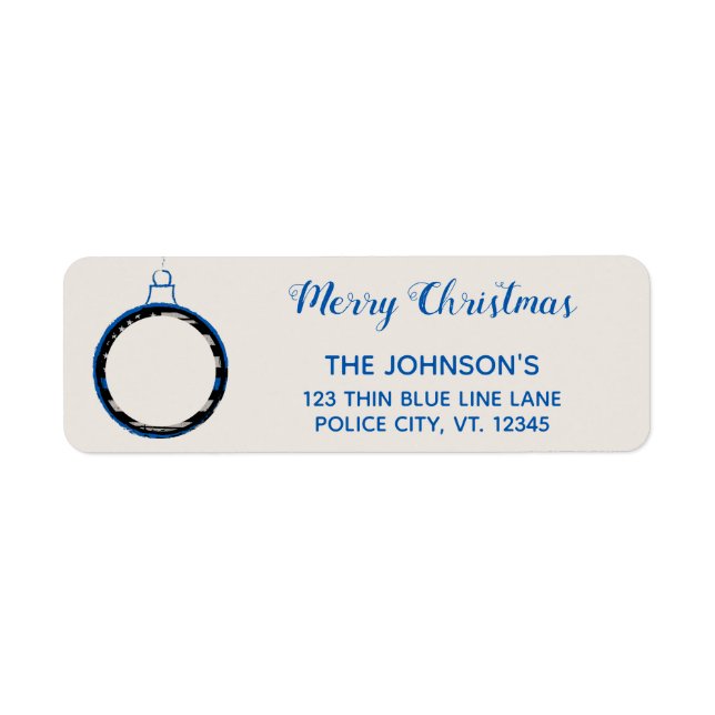 Thin Blue Line Christmas- Law Enforcement - Police Label (Front)