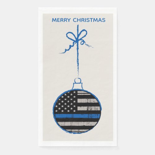 Thin Blue Line Christmas _ Law Enforcement Police Paper Guest Towels