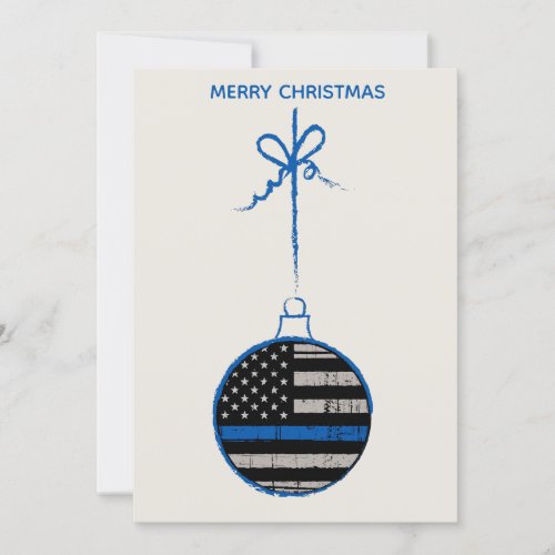 Thin Blue Line Christmas _ Police Family Holiday Card