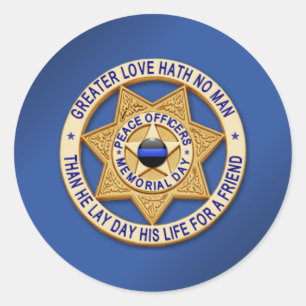 Thin Blue Line Classic Round Sticker