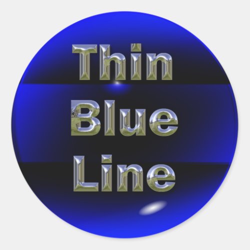 Thin Blue Line Classic Round Sticker