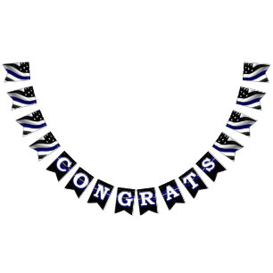 Thin Blue Line Congratulations Bunting Flags