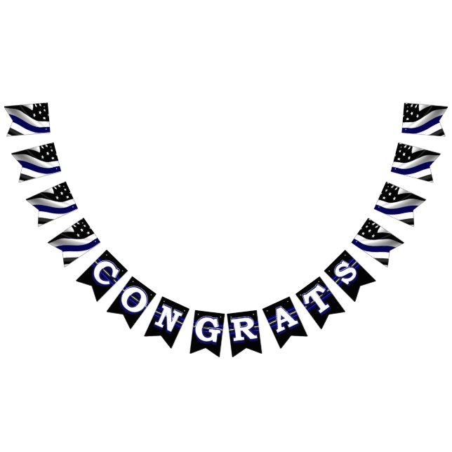Thin Blue Line Congratulations Bunting Flags (All)