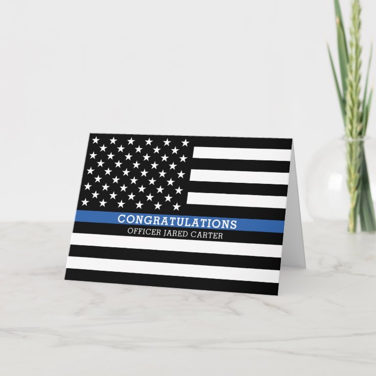 Thin Blue Line | Congratulations Police Officer Card | Zazzle