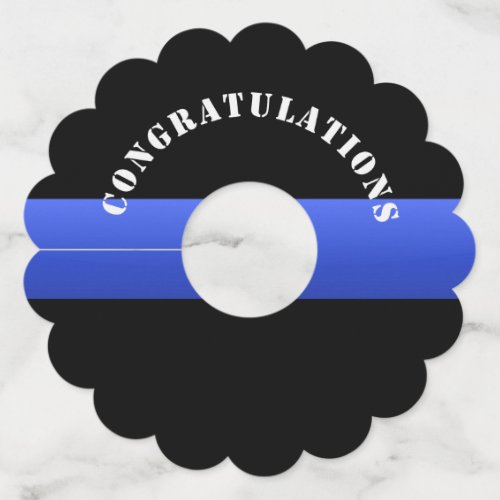 Thin Blue Line Congratulations Police Theme Wine Glass Tag