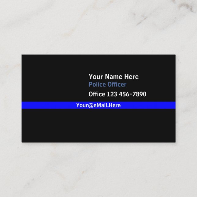 Thin Blue Line Contact Business Card (Front)