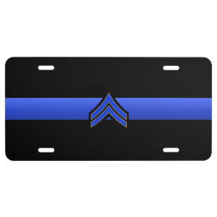 Thin Blue Line - Corporal Stripes License Plate