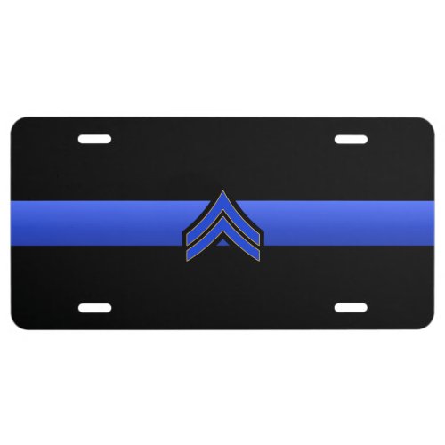 Thin Blue Line _ Corporal Stripes License Plate