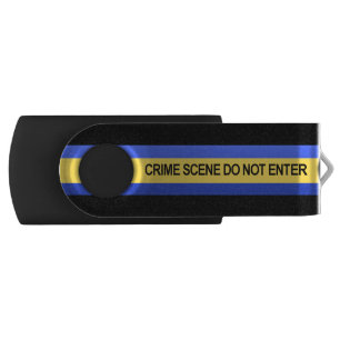 Thin Blue Line Crime Scene Do Not Enter USB Flash Drive