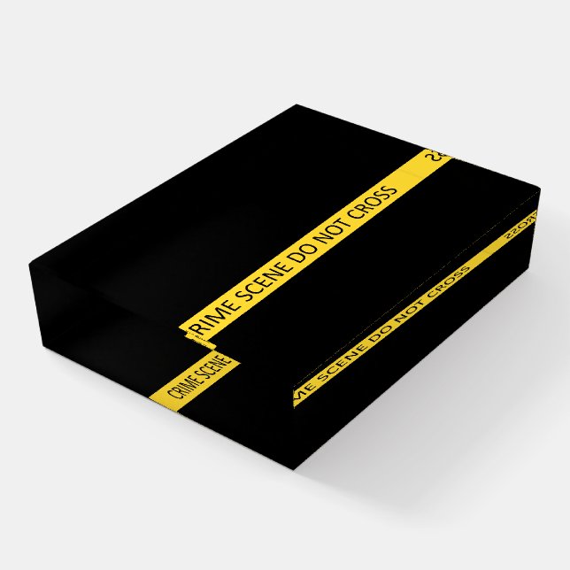 Thin Blue Line Crime Scene Tape Paperweight (Angled)