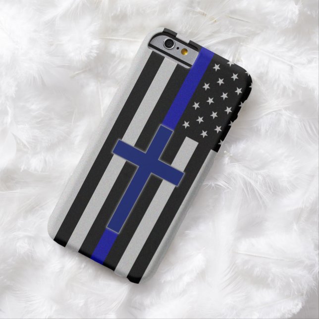 Thin Blue Line Cross - Blue Cross iPhone 6 Case (In Situ)