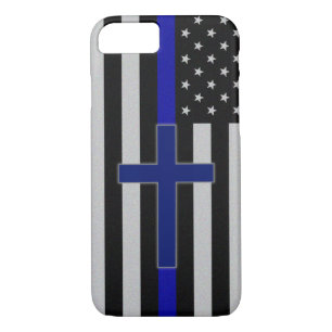 Thin Blue Line Cross - Blue Cross iPhone 7 Case