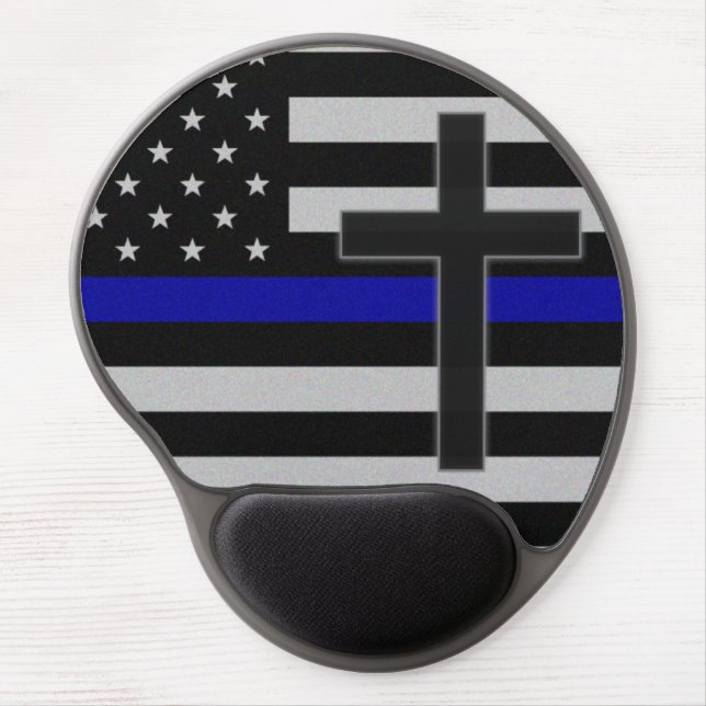 Thin Blue Line Cross Gel Mouse Pad (Front)