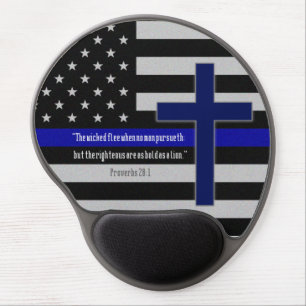 Thin Blue Line Cross Mousepad