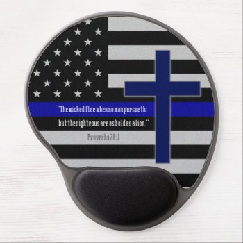 Thin Blue Line Cross Mousepad by ThinBlueLineDesign at Zazzle