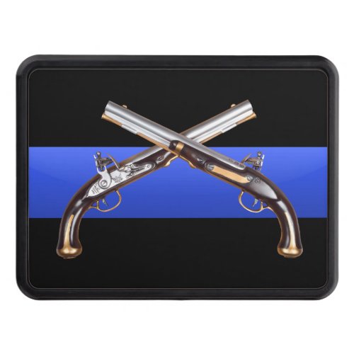 Thin Blue Line Crossed Pistols Hitch Cover