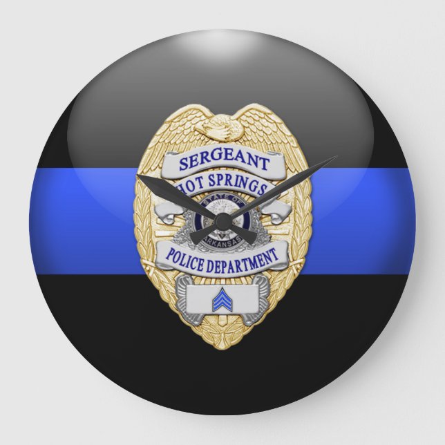 Thin Blue Line - Custom 1 Large Clock (Front)