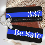 Thin Blue Line Custom Badge Number Police Officer Keychain<br><div class="desc">If you're looking for a personalized and thoughtful gift for a police officer in your life, look no further than our customized police gifts. Our thin blue line keychain is a modern and stylish accessory that any law enforcement officer would be proud to carry. The bright blue coloring of the...</div>