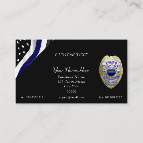 Thin Blue Line Custom Captain Business Card