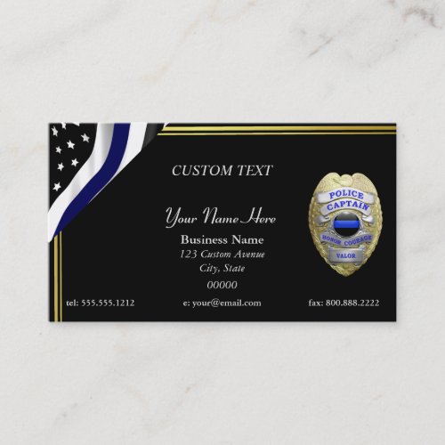 Thin Blue Line Custom Captain Business Card