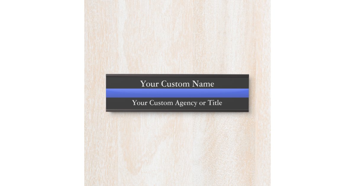 Thin Blue Line Custom Door Sign | Zazzle