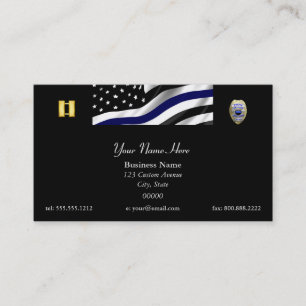 Thin Blue Line Custom Flag and Badge Business Card