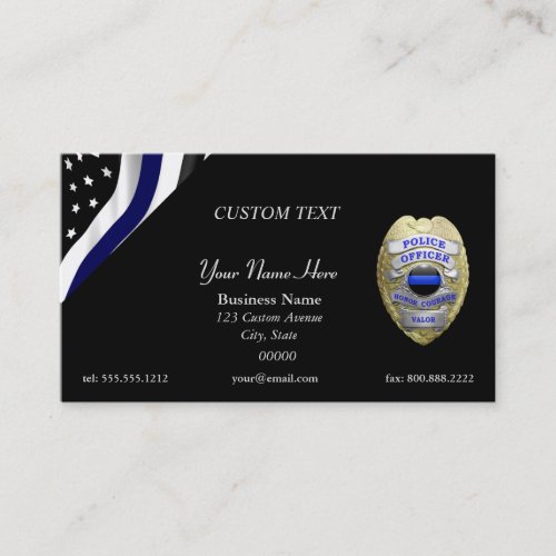 Thin Blue Line Custom Flag and Badge  Business Card