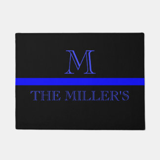 Thin blue line Custom Monogram Doormat