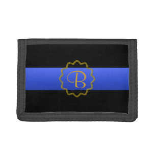 Thin Blue Line - Custom Monogram Trifold Wallet