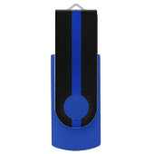 Thin Blue Line Custom Monogram USB Flash Drive (Back (Vertical))