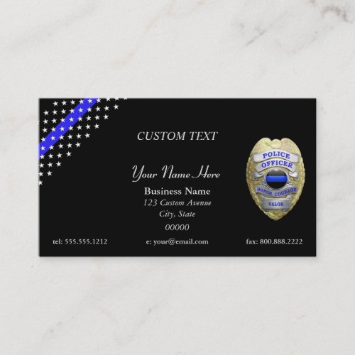 Thin Blue Line Custom Patch and Badge Business Card