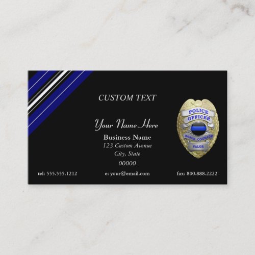 Thin Blue Line Custom Patch and Badge  Business Card