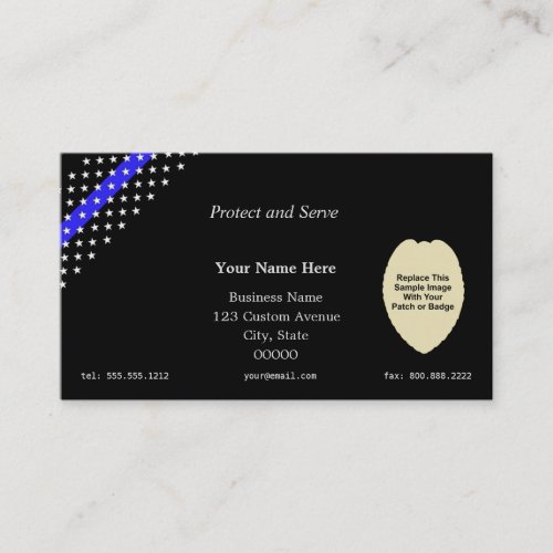 Thin Blue Line Custom Patch Badge Business Card