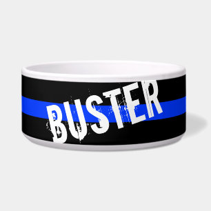 Thin Blue Line Custom Pet Name Bowl