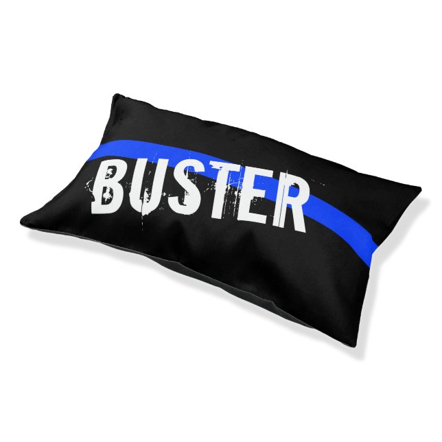 Thin Blue Line Custom Pet Name Pet Bed (Angled)