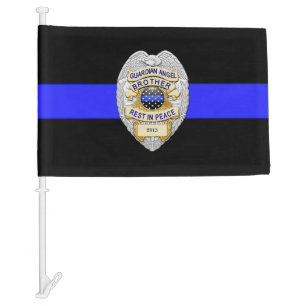 Thin Blue Line Custom Police Memorial Funeral Flag