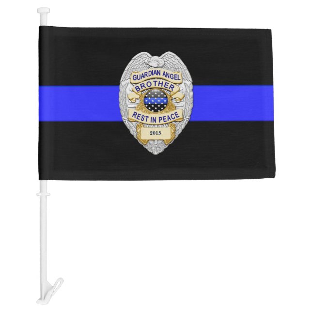 Thin Blue Line Custom Police Memorial Funeral Flag (Front)