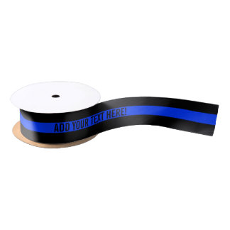 Thin Blue Line Custom Text Ribbon