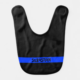 Thin Blue Line Cute Custom Name Baby Bib