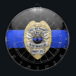Thin Blue Line Dart Board<br><div class="desc">This design is intended to honor the courageous men and women who protect our communities. This police,  sheriff and law enforcement symbol is beautiful graphic tribute to those who serve and those who have made the ultimate sacrifice.</div>