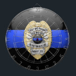 Thin Blue Line Dart Board<br><div class="desc">This design is intended to honor the courageous men and women who protect our communities. This police,  sheriff and law enforcement symbol is beautiful graphic tribute to those who serve and those who have made the ultimate sacrifice.</div>