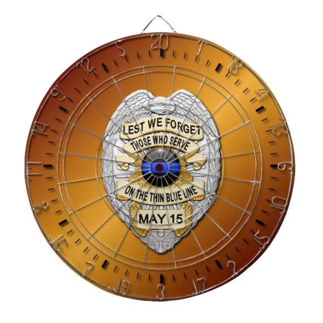 Thin Blue Line Dart Board (Front)