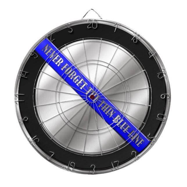 Thin Blue Line Dartboard With Darts (Front)