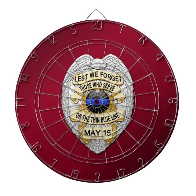 Thin Blue Line Dartboard With Darts (Front)